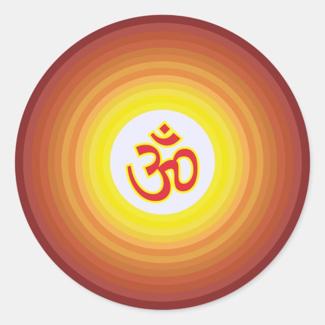 Spirituelles Om Design Runder Aufkleber (Vorderseite)