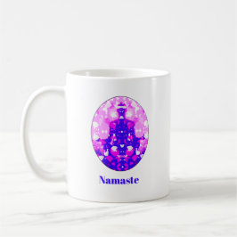Spirituelles Rosa Sitzen Yoga Pose Namaste Kaffeetasse