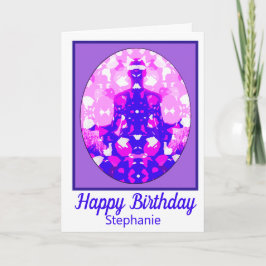 Spirituelles Rosa Sitzen Yoga Pose Spaß Geburtstag Karte
