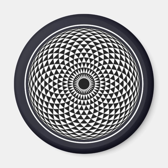 Spirituelles Schwarz-weißes Mandala Geometric Grap Magnet (Vorne)