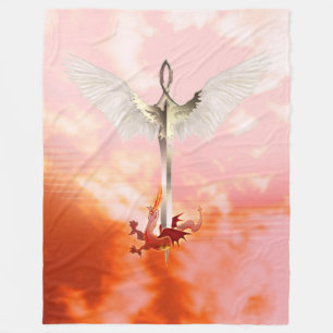 Spirituelles Schwert & Dragon Fleecedecke