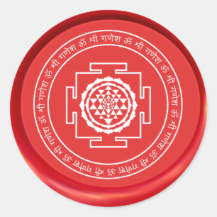 Spirituelles Shree Yantra Sign Wax Siegel Runder Aufkleber