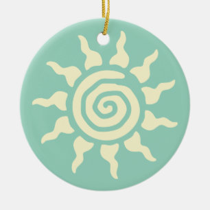 Spirituelles Sonnensymbol - Energiespirale 9 Keramik Ornament