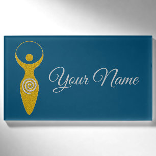 Spirituelles Symbol - Göttin der Erde Gaya 1 Flame Namenschild