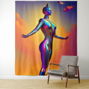 Spirituelles Yoga-Tapestry Wandteppich