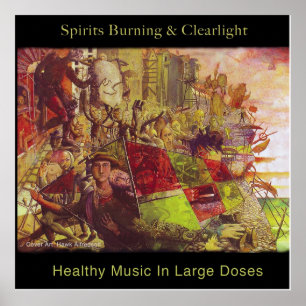 Spiritueux brûlant et affiche saine de musique de