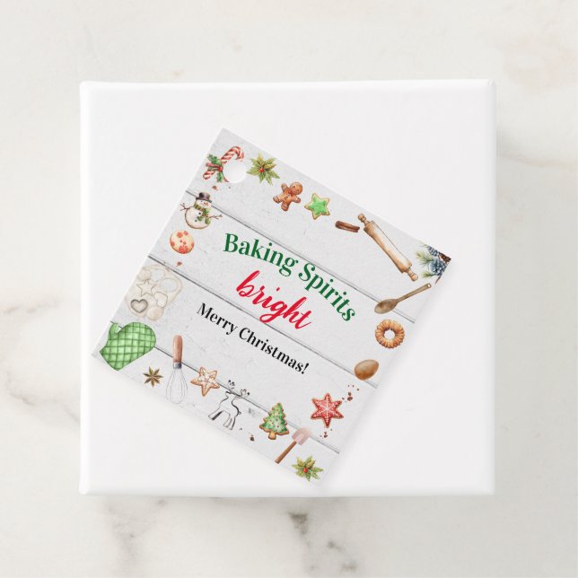 Spirituosen Backen Helle Weihnachtsfeier Geschenkanhänger (Beispiel)