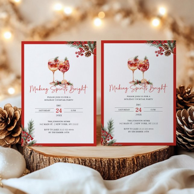 Spirituosen Brillant Holiday Cocktails Einladung (Von Creator hochgeladen)
