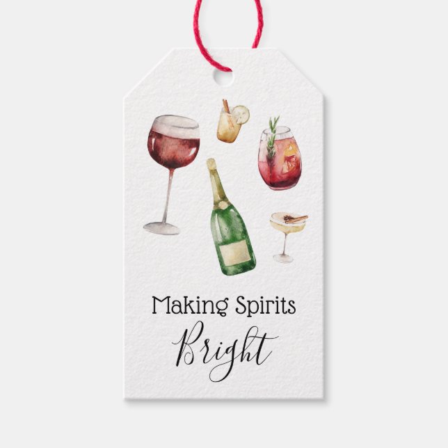 Spirituosen Brillante Weinkarte Geschenkanhänger (Vorderseite)