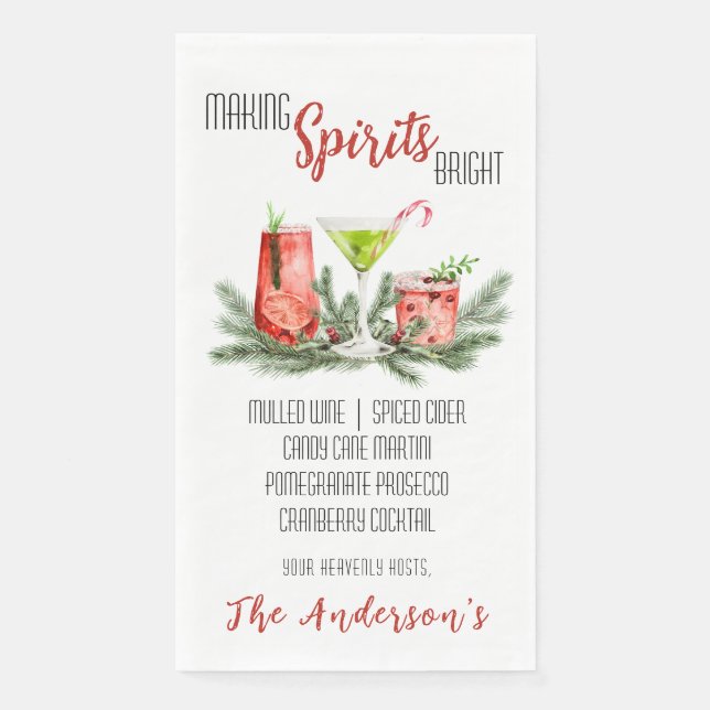 Spirituosen Brötchen Cocktail Party Serviette (Vorderseite)