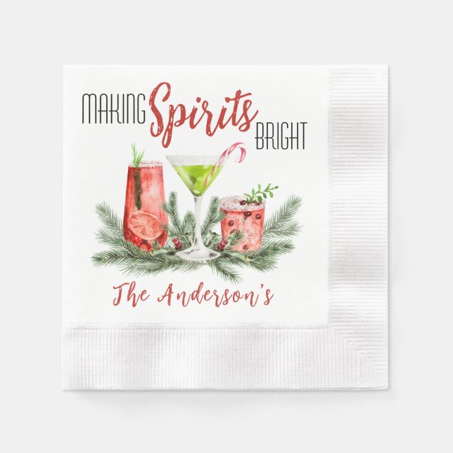 Spirituosen Brötchen Cocktail Party Serviette (Vorderseite)