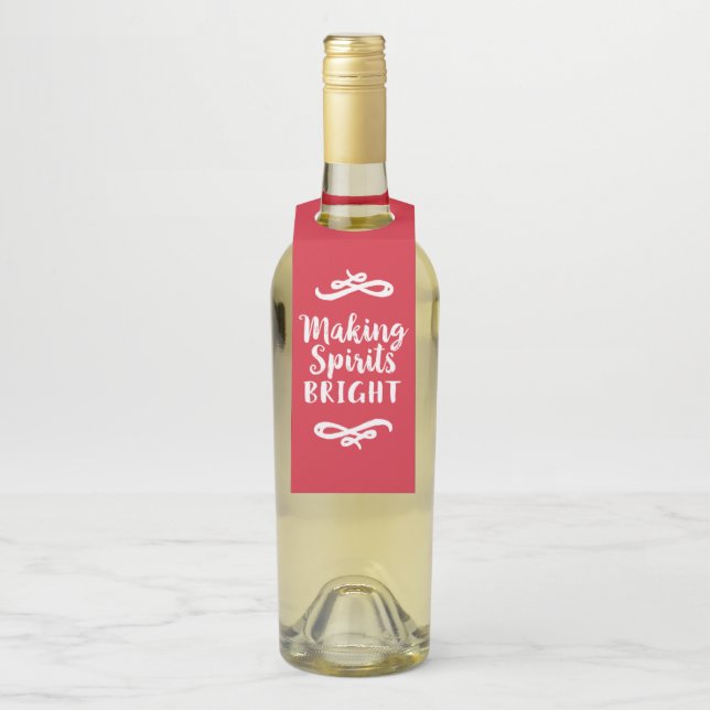 Spirituosen helle rote Pinselstriche für Skriptauf Flaschenanhänger (Auf Flasche)