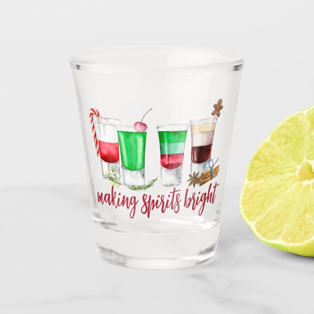 Spirituosen helle Weihnachtsgetränke machen Schnapsglas (Vorderseite)