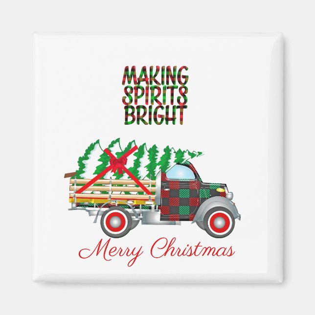 Spirituosen hellen Frohen Weihnachten Magnet (Vorne)