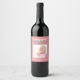 Spirituosen helles Retro Pink Baby Foto Weinetikett