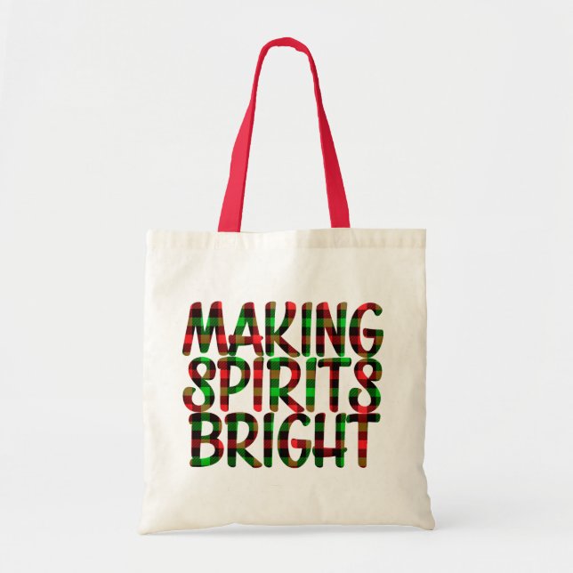 Spirituosen machen Bright Buffalo Karierte Weihnac Tragetasche (Vorne)