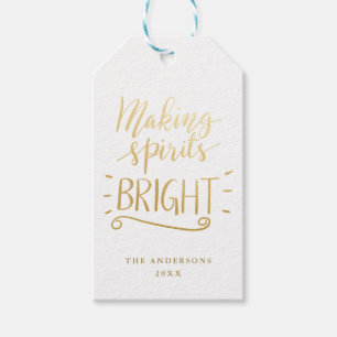 Spirituosen machen Bright Gold Script modern Geschenkanhänger