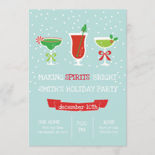 Spirituosen machen Brillantes Weihnachtsfest Party Einladung