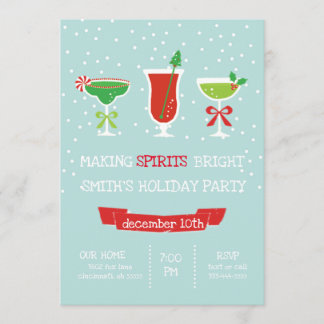 Spirituosen machen Brillantes Weihnachtsfest Party Einladung
