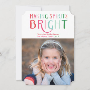 Spirituosen machen Helles Multi Color Holiday Foto Feiertagskarte