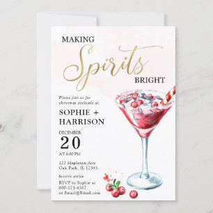Spirituosen machen Helles Weihnachtscocktail Party Einladung