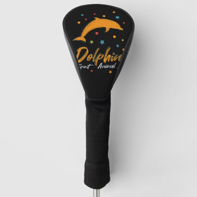 Spirituosen-Power-Delfin, Geistier Golf Headcover (Vorderseite)