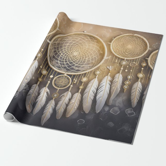 Spirituosen und Soule, Lacy-Neutrale Dreamcatcher Geschenkpapier (Ungerollt)