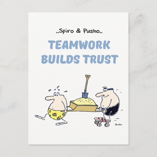 Spiro & Pusho Teamwork Quotes Postcard Postkarte (Vorderseite)