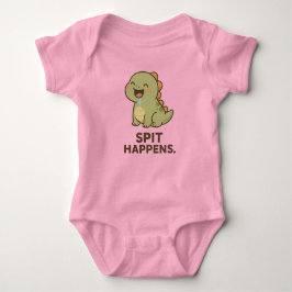Spit Happens - Funny Baby Dinosaur Design Strampler