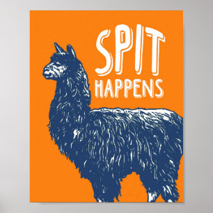 Spit Happens Lama   Poster Kunst Druck 8x10