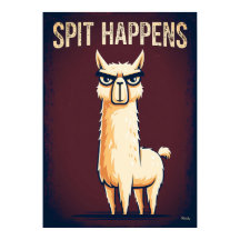 Spit Happens – Lustige Llama-Cartoonfigur-Kunst