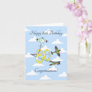 Spitfire 80. Geburtstag (Blue Sky) Karte