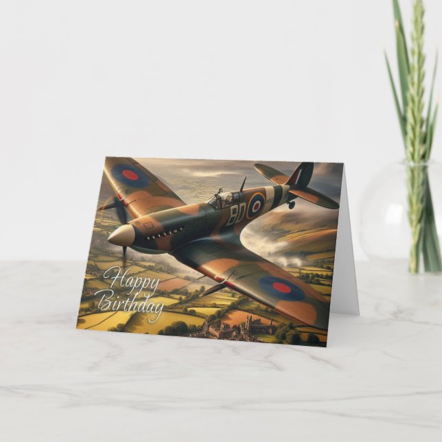 Spitfire Birthday Card Karte (Vorderseite)