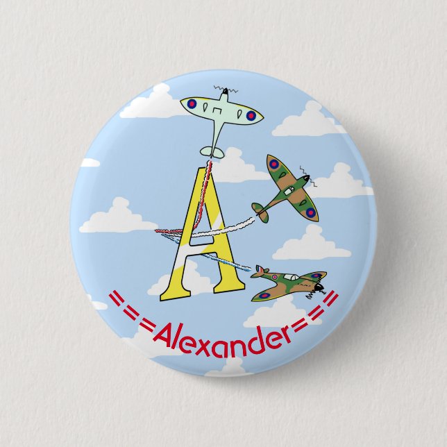Spitfire Blue Sky A Initial Abzeichen Button (Vorderseite)