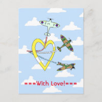 Spitfire Blue Sky Heart Postcard