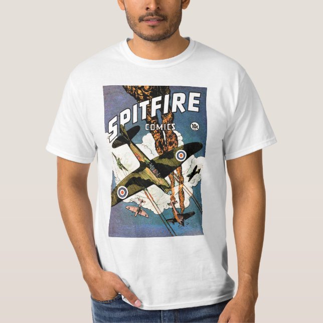 Spitfire-Kampfflugzeug - Zweiter Weltkrieg T-Shirt (Vorderseite)