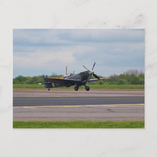 Spitfire nach Landung Postkarte (Vorderseite)