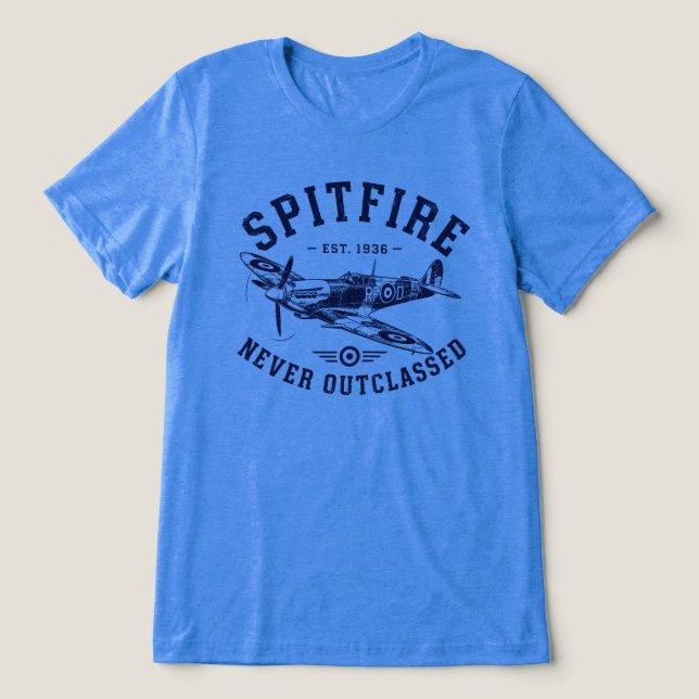 Spitfire – Never Outclassed Tri-Blend Shirt (Design Vorderseite)