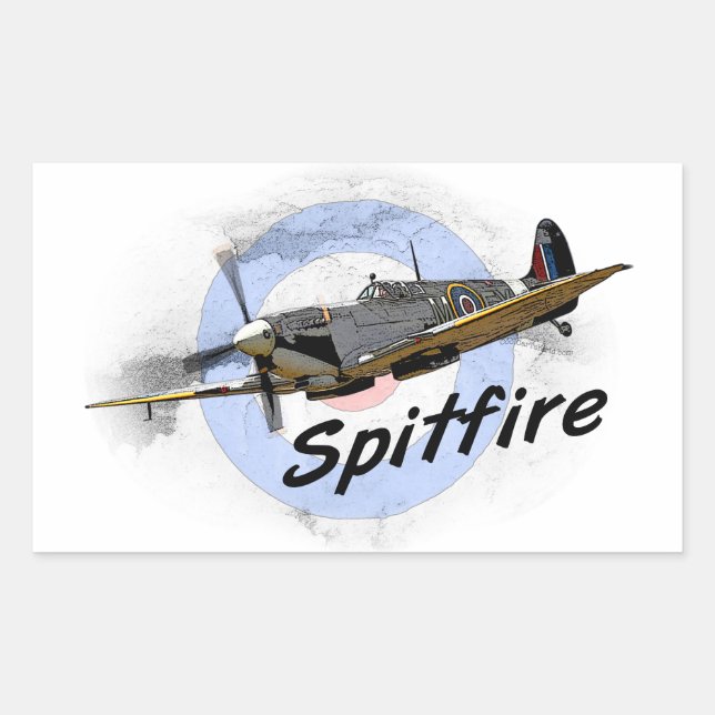 Spitfire Rechteckiger Aufkleber (Vorderseite)