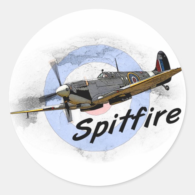 Spitfire Runder Aufkleber (Vorderseite)