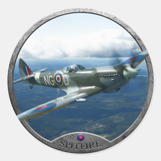 Spitfire Runder Aufkleber (Vorderseite)