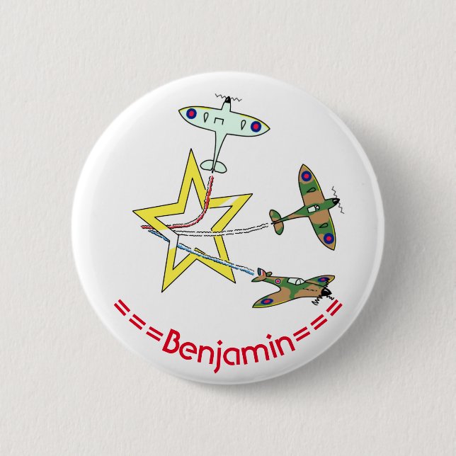 Spitfire Star 6 cm Abzeichen Button (Vorderseite)