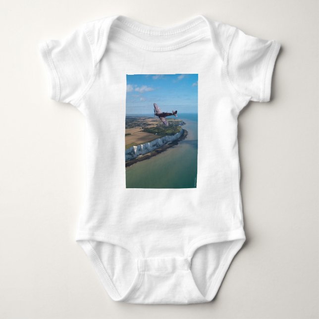 Spitfire über England Baby Strampler (Vorderseite)