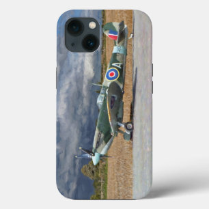 Spitfire unter Sturmwolken iPhone Hülle