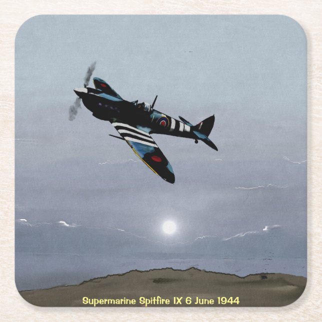 Spitfire-Untersetzer Rechteckiger Pappuntersetzer (Vorderseite)