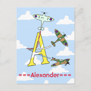 Spitfires Ciel Bleu Initiale A Carte Postale