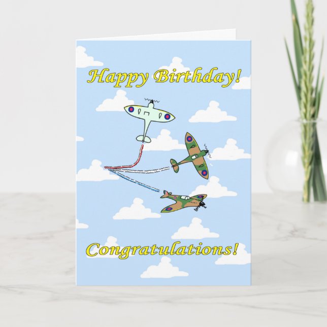 Spitfires - Luftdisplay - Geburtstag Karte (Vorderseite)
