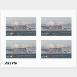 Spitsbergen Svalbard Sailboat Rechteckiger Aufkleber