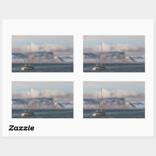 Spitsbergen Svalbard Sailboat Rechteckiger Aufkleber