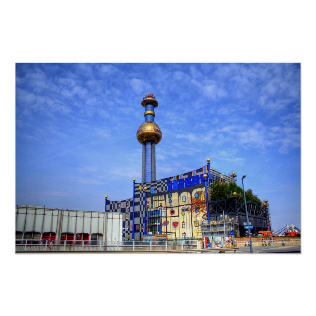 Spittelauer Pflanze zur Abfallverbrennung Poster (Vorderseite)